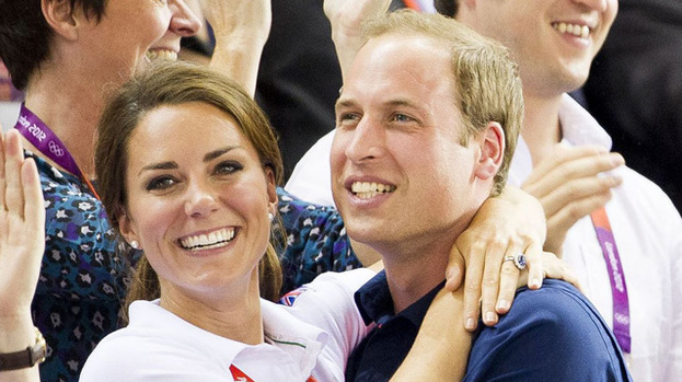 So happy: Duchess Kate and Prince William couldn't mask their excitement yesterday