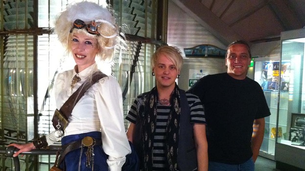 RavenEmber with Peter Mellon and Grahame Ritchie inside the museum.