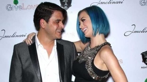 Blue do: Katy with her friend Markus Molinari
