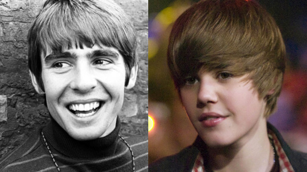 Chart-topping pop stars: Davy Jones and Justin Bieber
