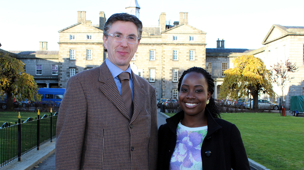 Postgrad Prize: Andrew Martin and last years winner, Naa Komey at RGU in Aberdeen.