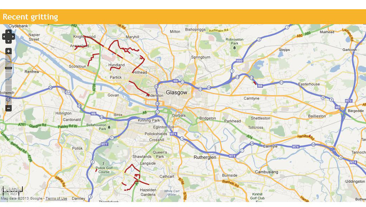 Live gritting information now available on Glasgow City Council ...