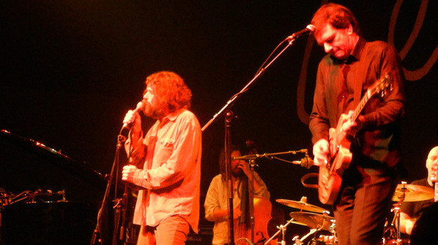 It's hot in here: Liam O Maonlai with his group at the Old Fruitmarket last night
