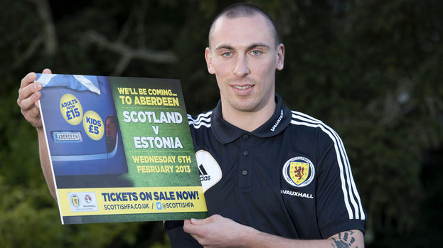 Scott Brown will captain Scotland against Estonia at Pittodrie.