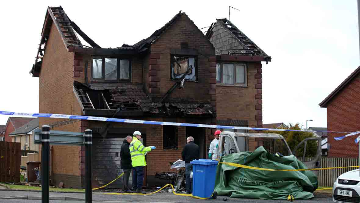 Clear-up operation of house in Inverkip