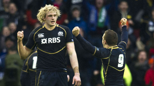 Richie Gray, Greig Laidlaw, Scotland, February 2013.