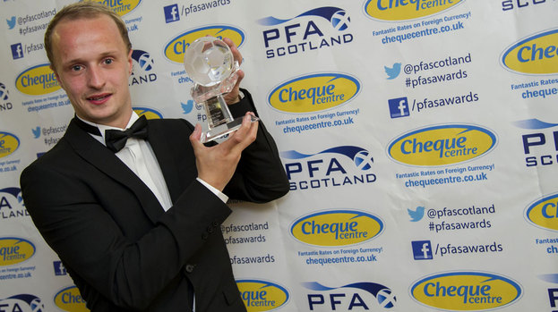 Hibernian striker Leigh Griffiths has been named the PFA Scotland Young Player of the Year award for 2012/2013