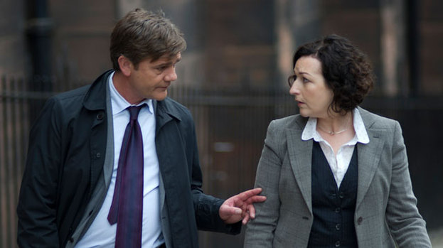 John Michie and Blythe Duff in Taggart